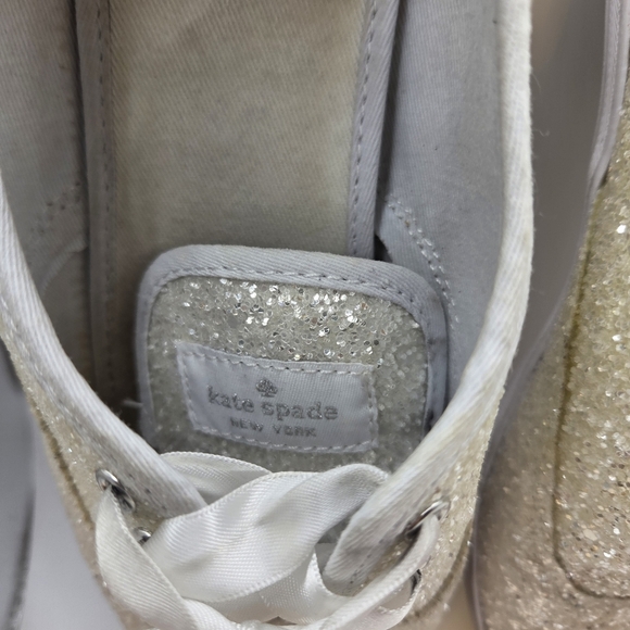 Kate Spade White Sparkling Women's Keds Size 8.5 - Picture 5 of 5